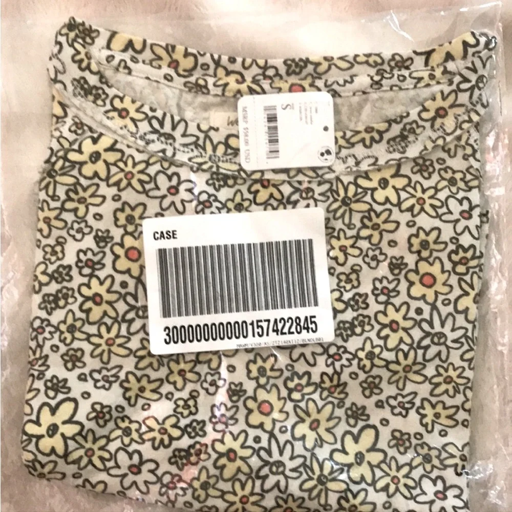 Free People Sammie Size Small Printed Tee in Ivory Combo New with Tag - Picture 3 of 6